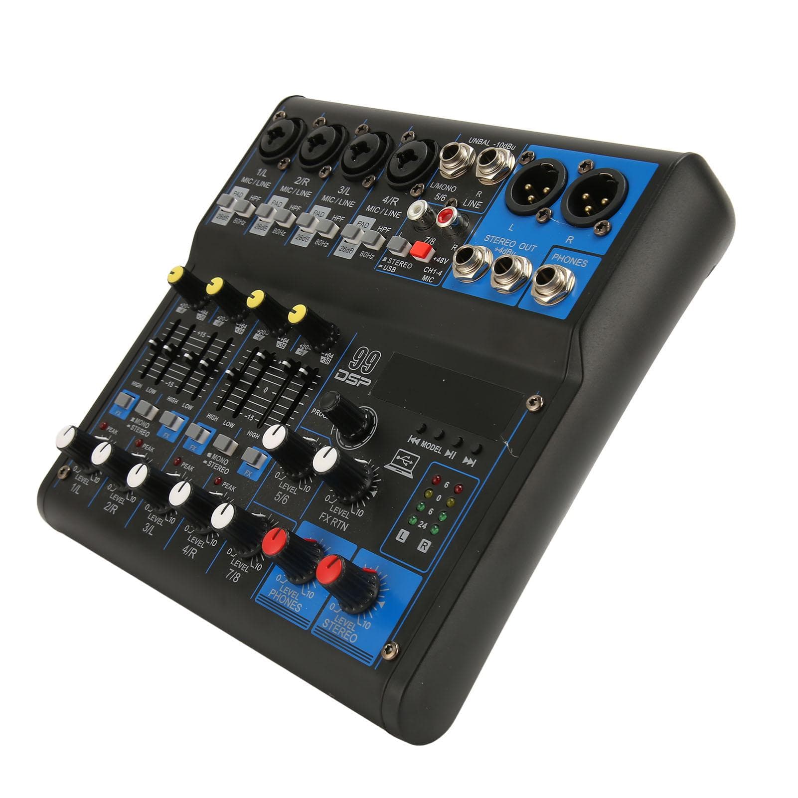 Sound Mixer 8 Channel Sound Mixer Board 99 DSP Effects Bluetooth MP3 Digital Mixer for Studio Stage EU Plug