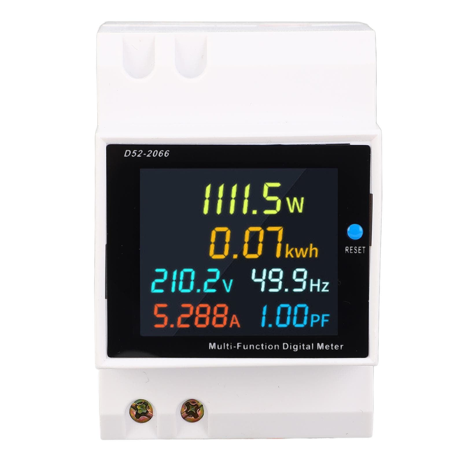 Digital Single Phase Energy Meter Din Rail AC Voltage Current Power Factor Frequency Electricity