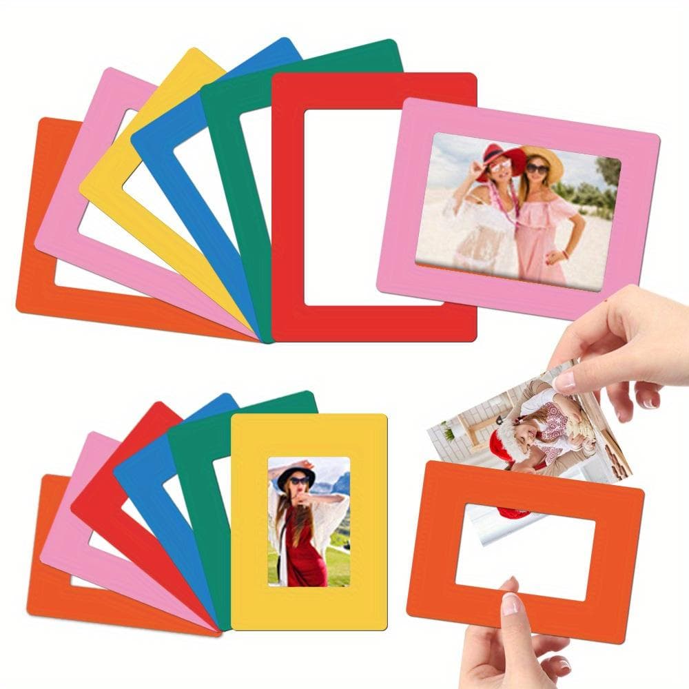 12 Pcs Colorful Magnetic Photo Frames for Fridge Photo Notes Calendar Holder, Perfect Gift for Your Loved Ones Friends and Family 12pcs multicolour