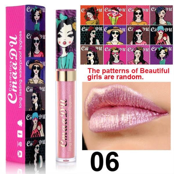 Chameleon Lipstick Diamond Glitter Lip Gloss Lip Glaze Highly Pigmented Long Lasting Moisturizing Lipstick Lip Makeup Gift for Women 06