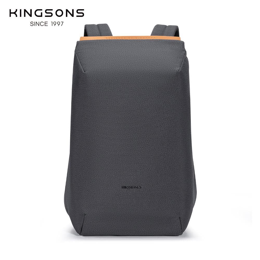 Kingsons Anti-Theft Men's Backpack 180 Degree Open USB Charging 15.6 Inch Laptop School Bag for Teenage Boys 15.6 inch dark gray