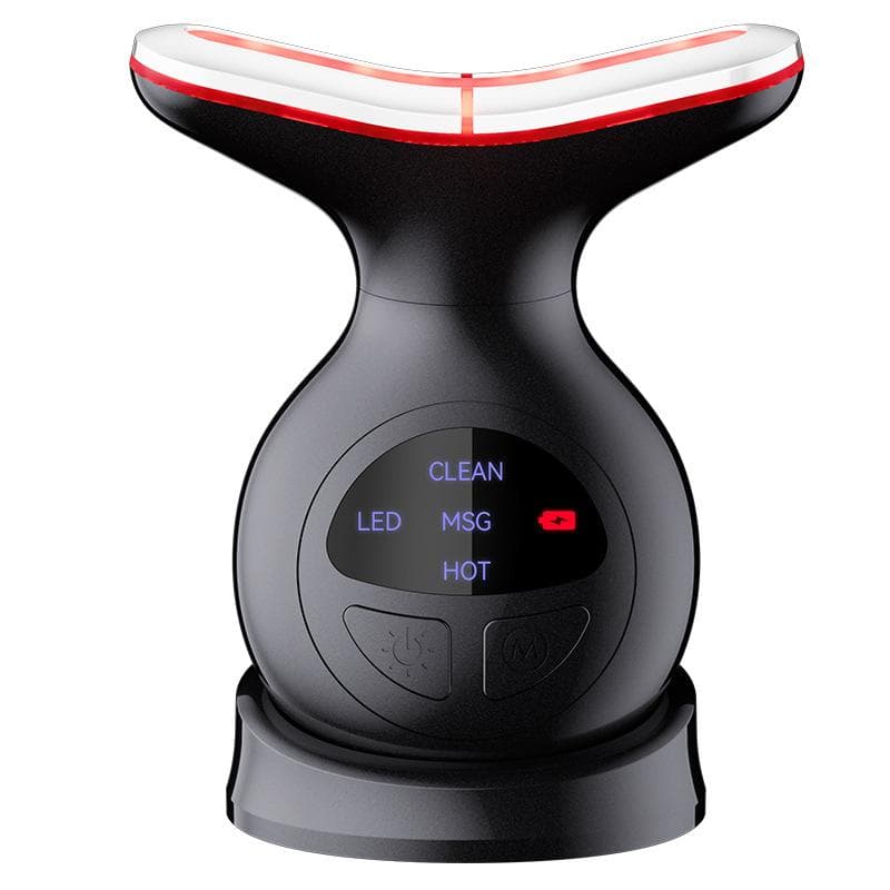 Colorful Light Neck Beauty Instrument Hot Compression Nasal Labia Fold Vibrating Instrument V Face Introduction Instrument black