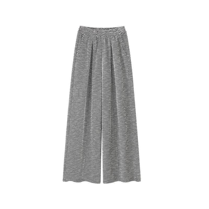 Twill Wide-leg Pants Women's Spring and Autumn New High-waisted Casual Loose Straight-leg Pants XL