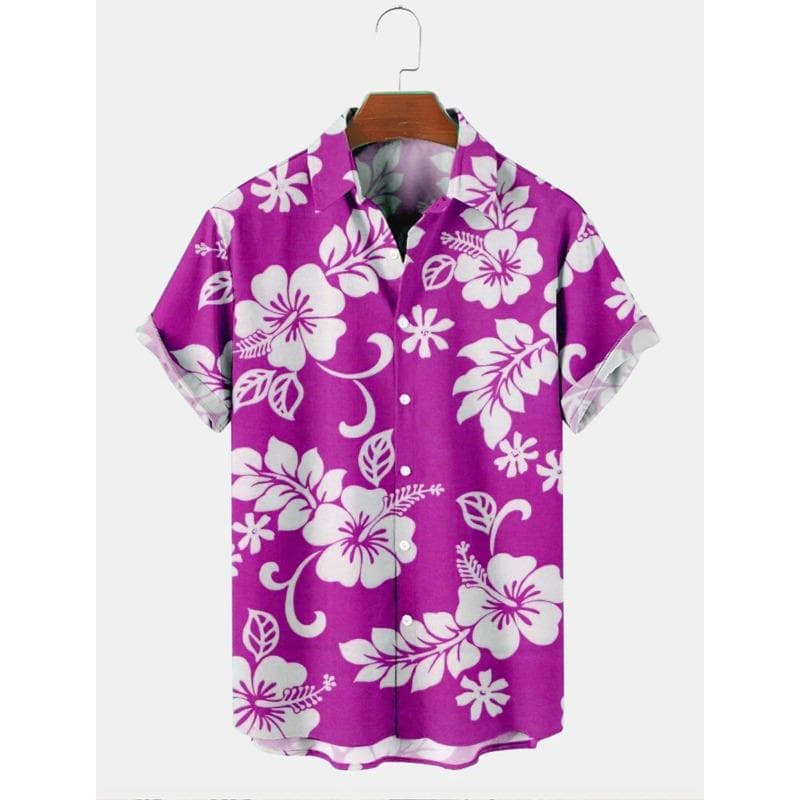 Men's Hawaiian Shirts Flower Graphic Aloha Floral Turndown 3D Print Street Daily Short Sleeve Button Clothing Beach 2XL