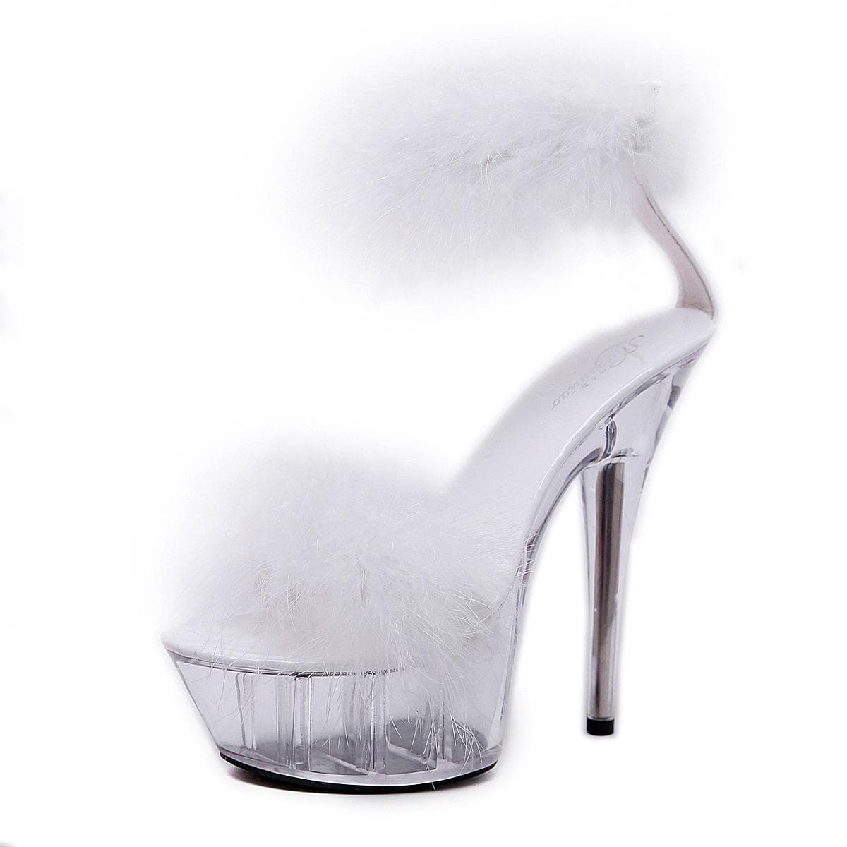 Woman High Heels Stiletto Sexy Black Waterproof Platform Hate The Sky High Fur Sandals Female Summer 330 Series 15cm Heel 5cm Platfrom LFD 39 white