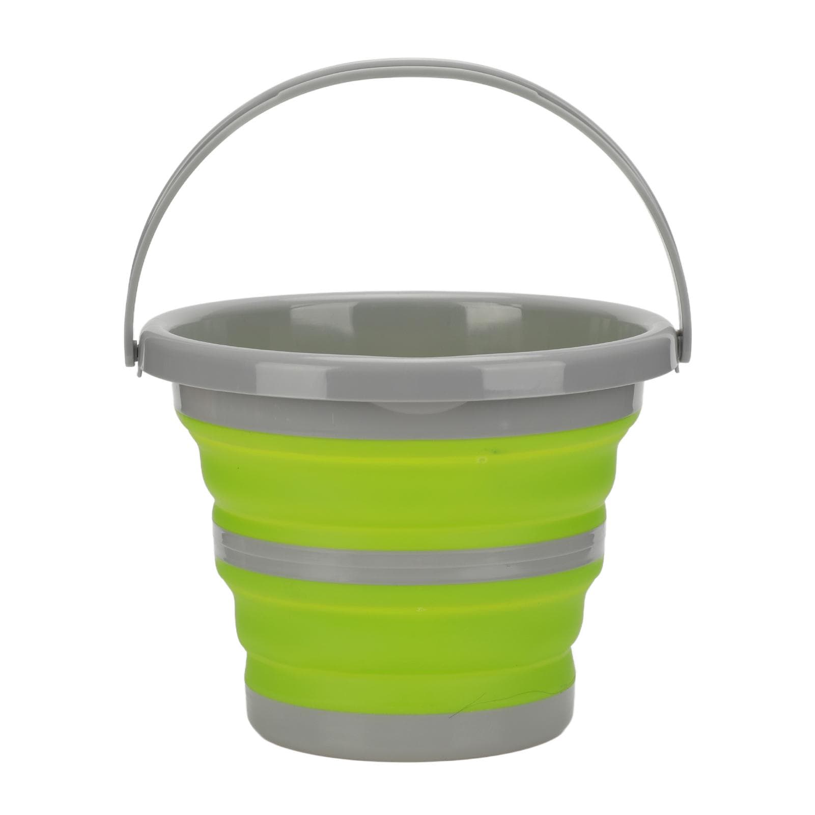 Collapsible Bucket Portable Handle Easy Hanging Green Silicone Plastic Material Car Foldable Bucket