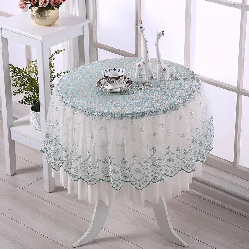New Universal Lace Round Tablecloth Household Full Package Circular Coffee Table Cover Circular Minimalist Lace Tablecloth Mat D 50 x H 40 cm