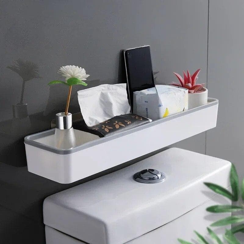 Wall Hanging Toilet Bathroom Storage Cabinet Rack Punch Free Multifunctional Artifact Above Toilet Rack Shelf Organizer grey