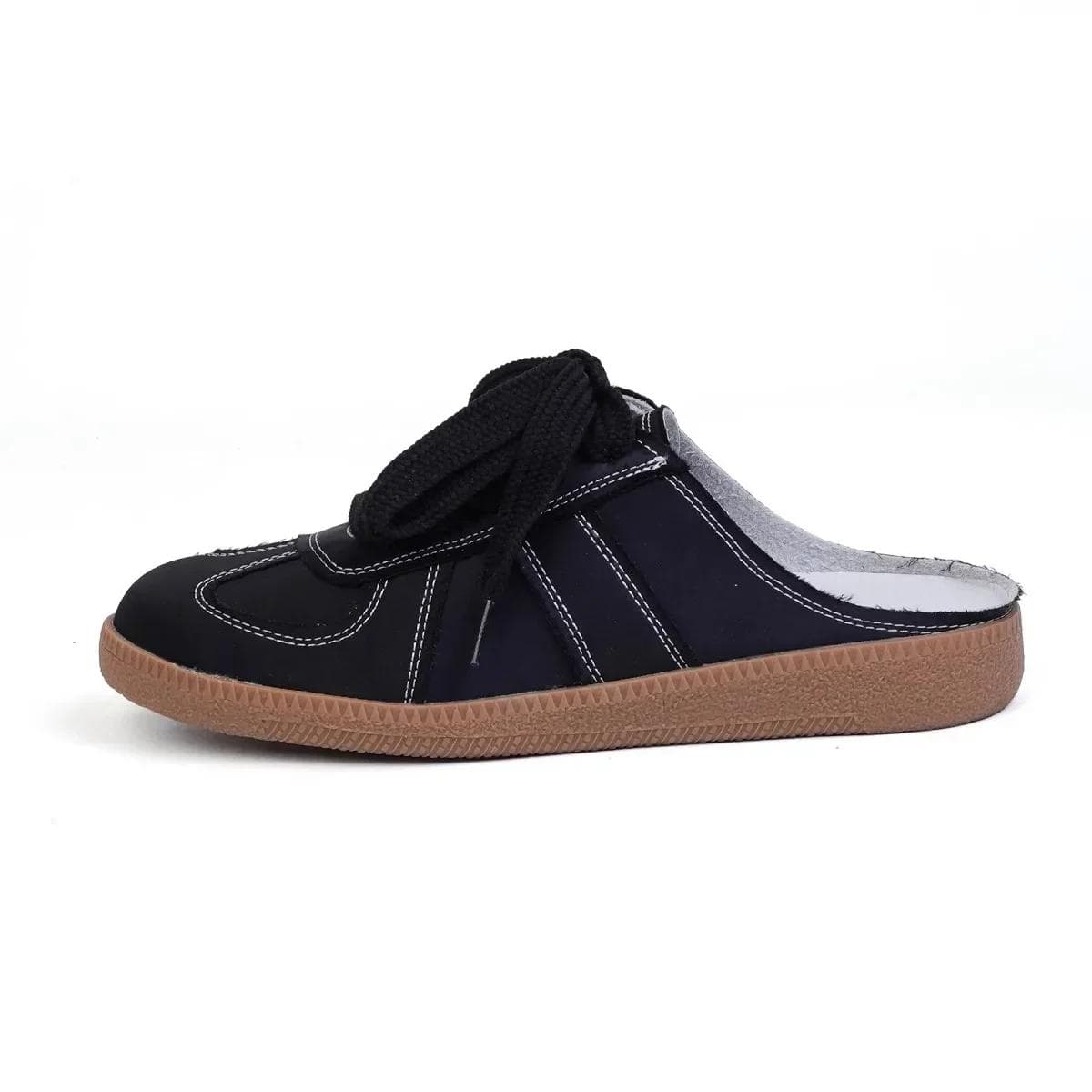 Fashion Women Wear Flat 2024 New Spanish Small White Shoes Lazy Slip-on Shoes 40 black