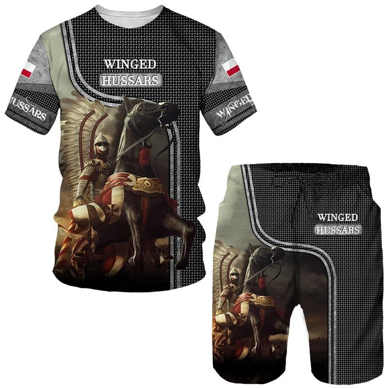 Fashion Knights Templar 3D Print Tees/Shorts/Sets Men's Short Sleeve T-Shirt Tracksuit Vintage Harajuku Streetwear Clothing Suit XXL