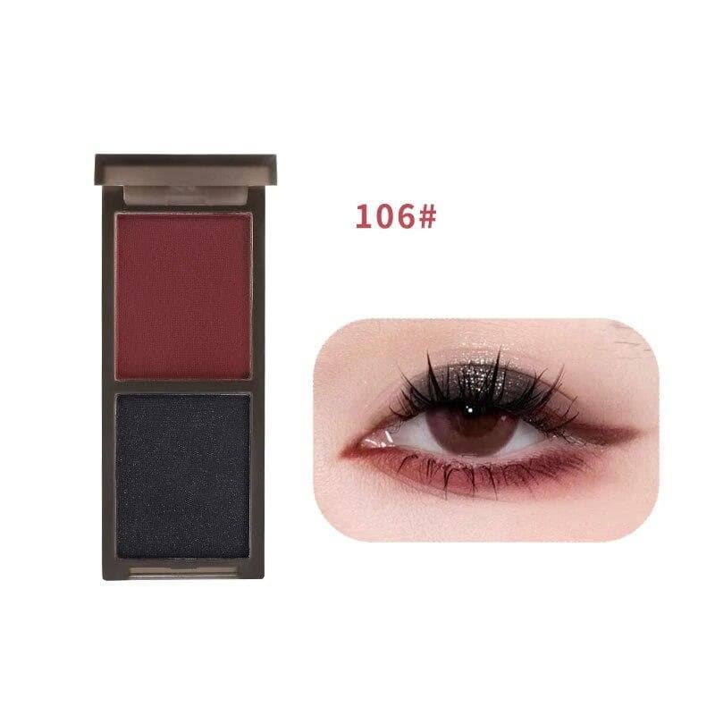 Double Color Eye Shadow Palette Matte Glitter Eyeshadow Gothic Red Black Eye Pigments Waterproof Shimmer Cosmetics