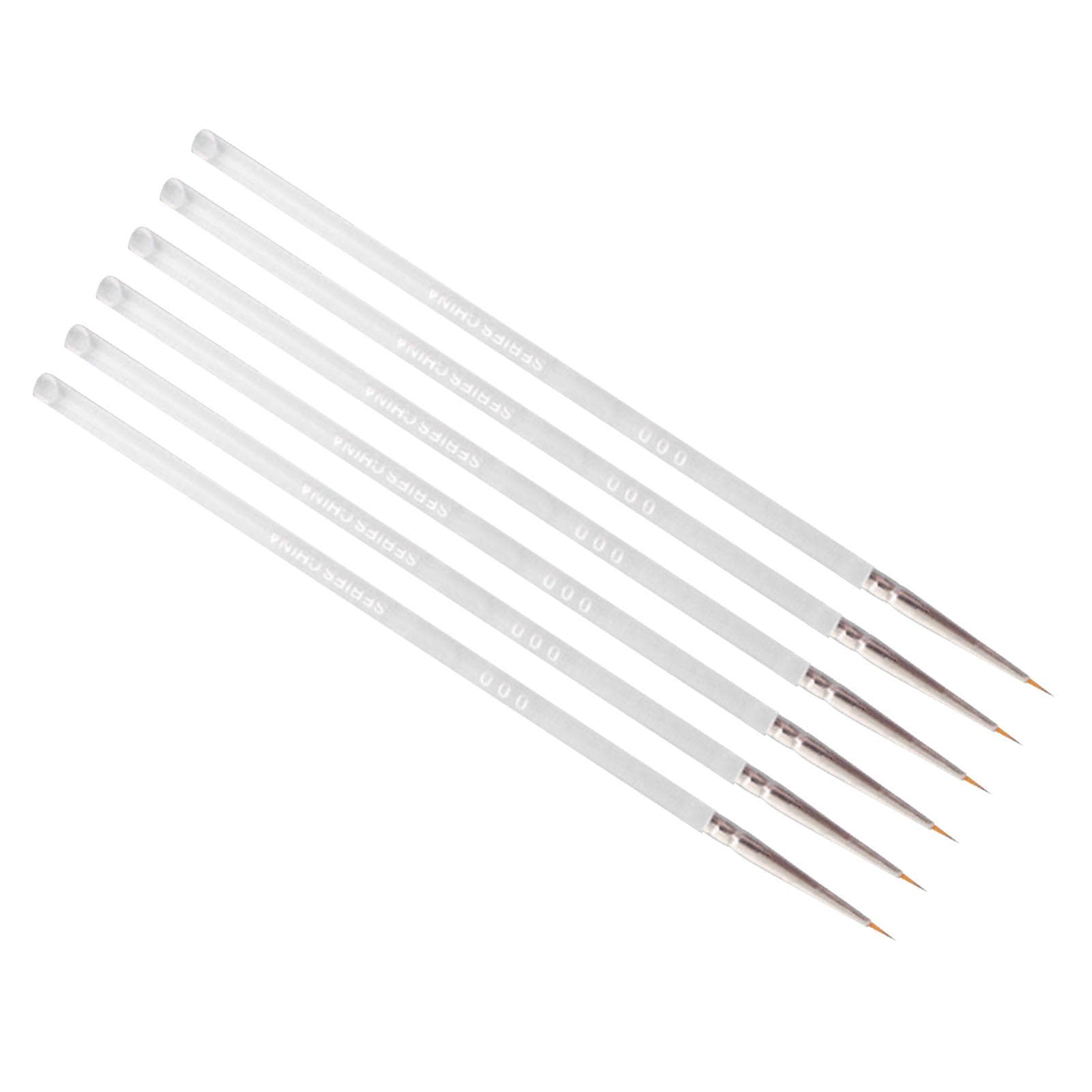 6Pcs Detail Paint Brushes Acrylic Barrel Soft Nylon Good Adsorbability Watercolor Brushes for Paper