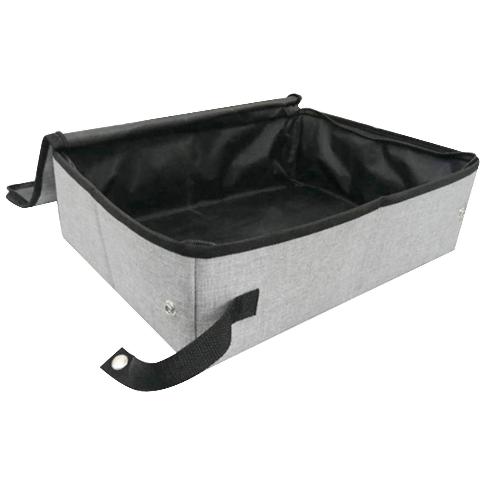 Travel Cat Litter Box Portable Cat Litter Box with Lid Collapsible Waterproof for Outdoor Travel S grey
