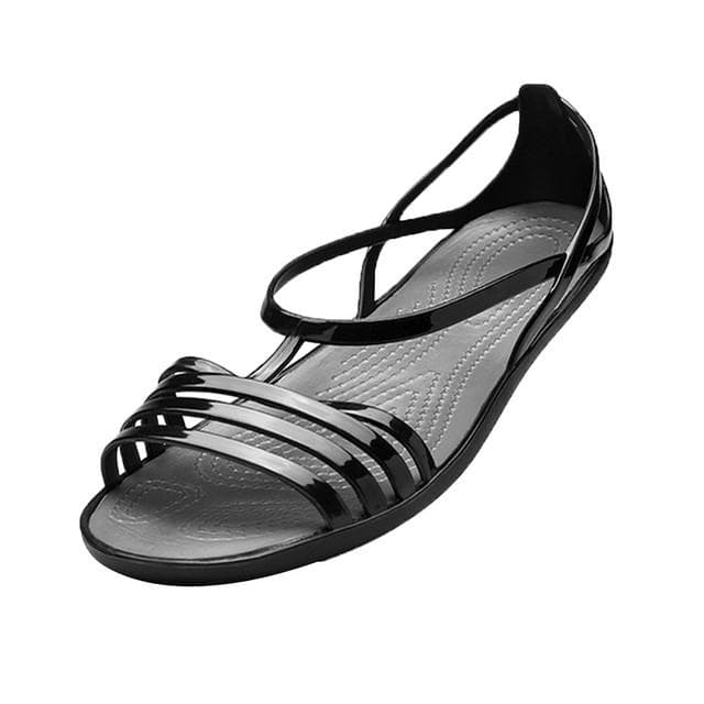 Jelly Shoes Women Sandals Clear Shoes Transparent Shoes Peep Toe Sandals Beach Shoes 39 black
