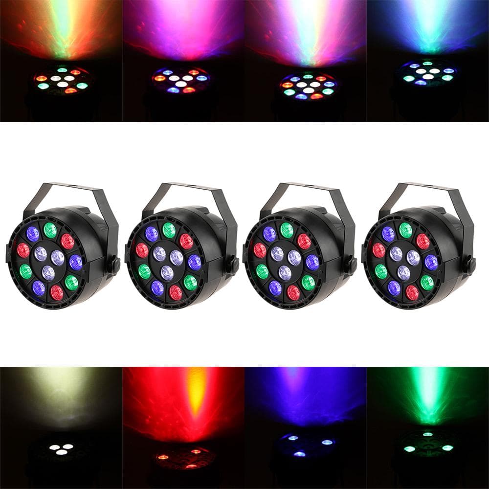Lixada DMX-512 RGBW LED High Power Stage PAR Light Lighting Strobe Professional 8 Channel Party EU Plug