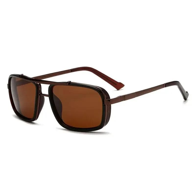 New Sunglasses Punk Style Men Square Frame UV400 Twin Beam Aviator Sunglasses for Men Fashion Trendy Eyewear