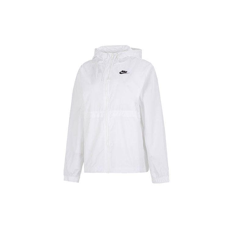 Nike Solid Color Casual Sport Lightweight Hooded Windbreaker Jacket Women Jackets White DM6180-100 XL
