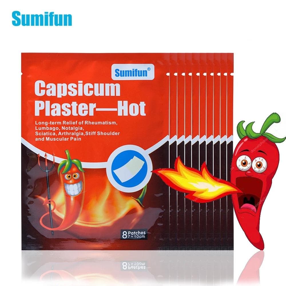 8pcs Hot Pepper Capsicum Pain Relief Plaster Back Neck Shoulder Chinese Herbal Joint Patch 8pcs/bag