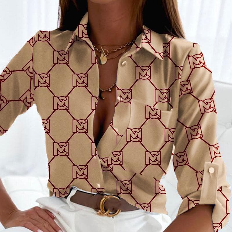 YYFS Women's Fashion Casual Spring Fall Long Sleeve POLO Neck Top Blouses & Shirts XL