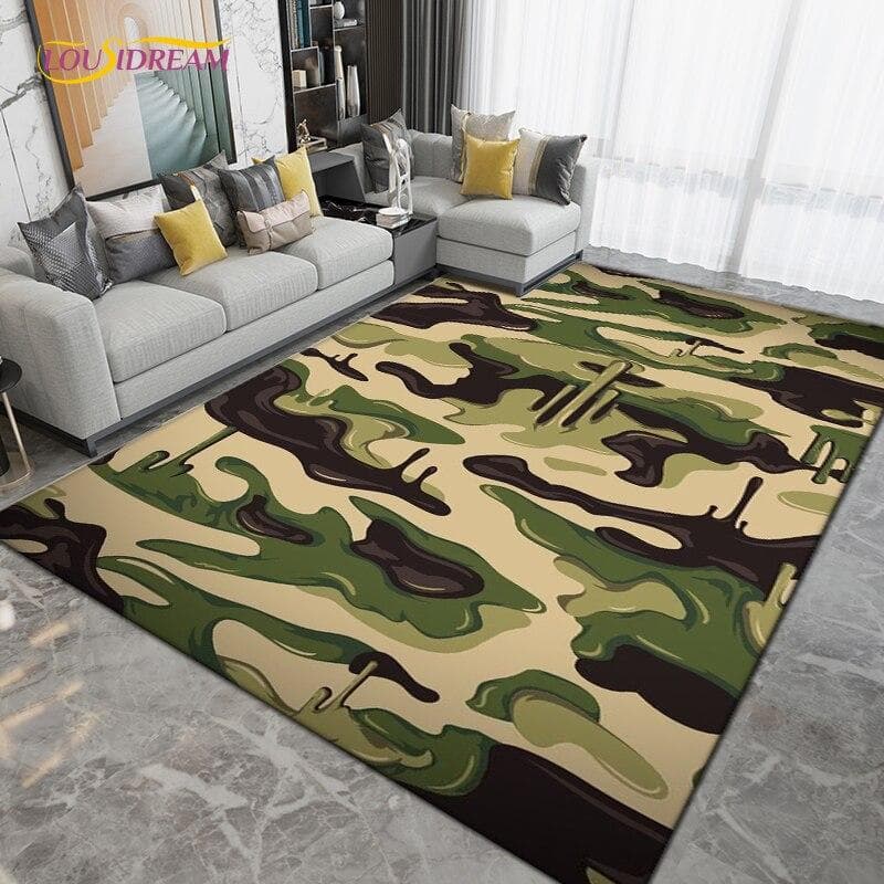 Military Camouflage Carpets for Living Room Bedroom Decorative,Outdoor Camping Rugs,Doormat Kitchen Bathroom Non-slip Floor Mats 40x60cm