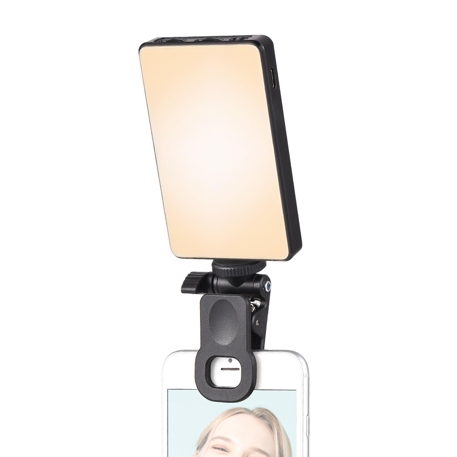 Pocket Clip-on LED Video Light Computer Tablet Mobile Phone Video Conference Light 2500K-9000K black