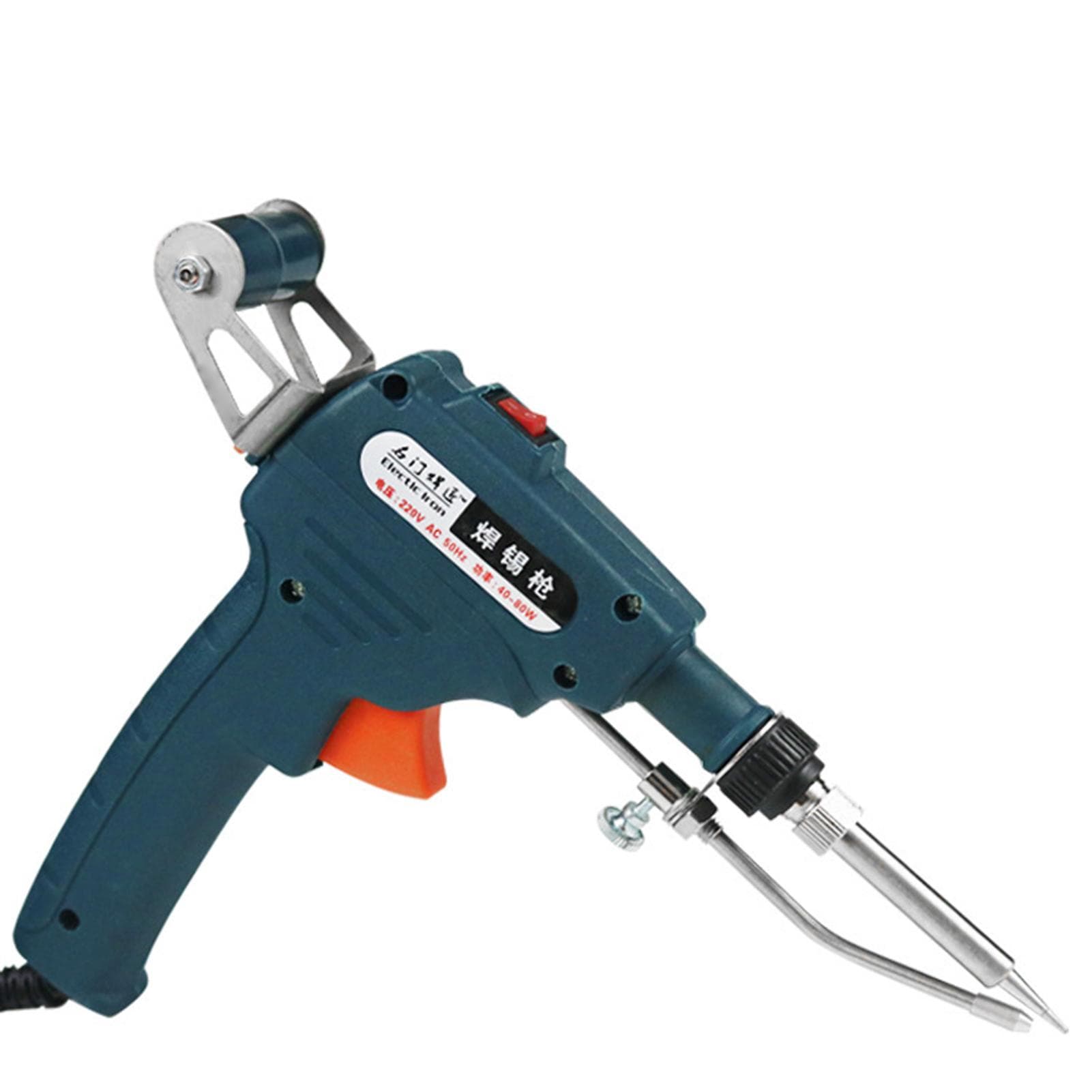 60W Handheld Soldering Gun Internally Heated Electric Soldering Iron Tin Wire Welding Tool -- One EU Plug dark green
