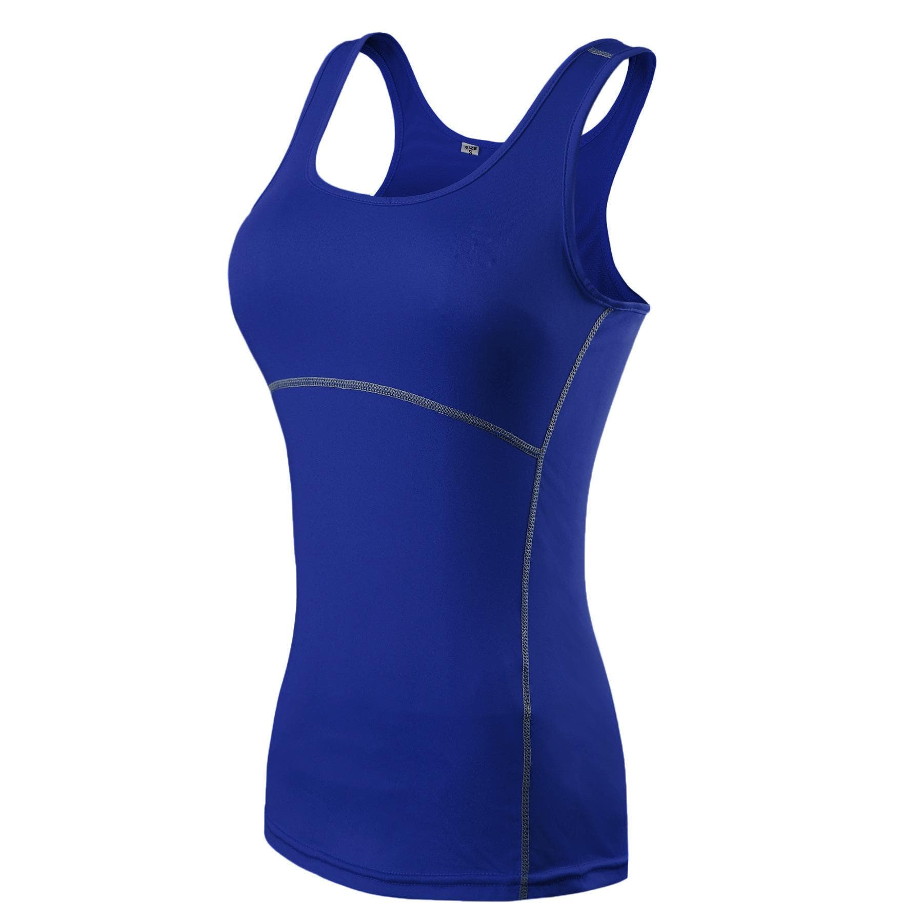 Sportswear Women's Yoga Vest Fitness Sport Shirt Sleeveless Home Gym Workout Running Tanks Tops XL blue
