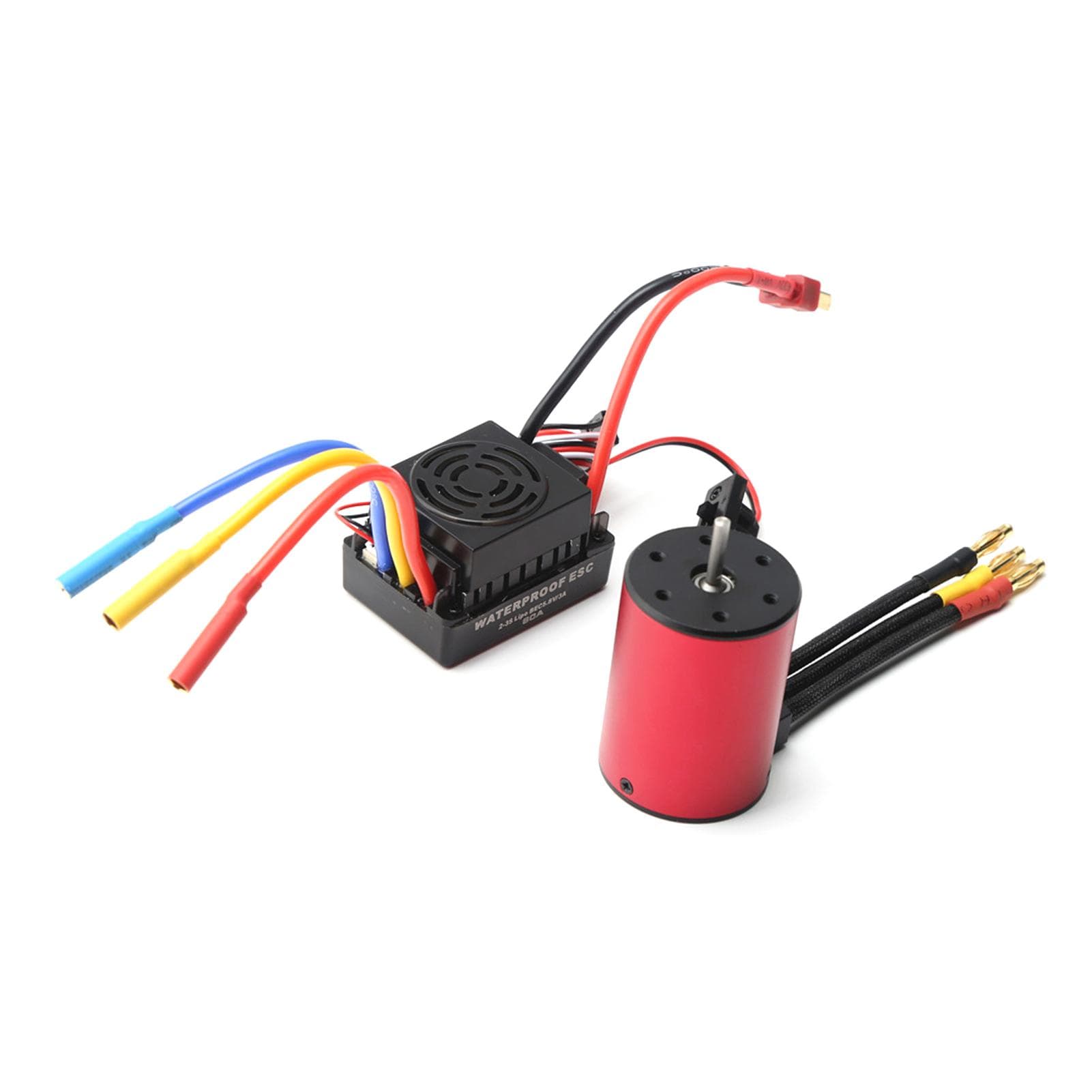 3900KV Brushless Motor 3650 Waterproof Motor with 60A Brushless ESC 2-3S Lipo 5.8V 3A BEC for 1/8 3900kv motor and 60A esc multicolour