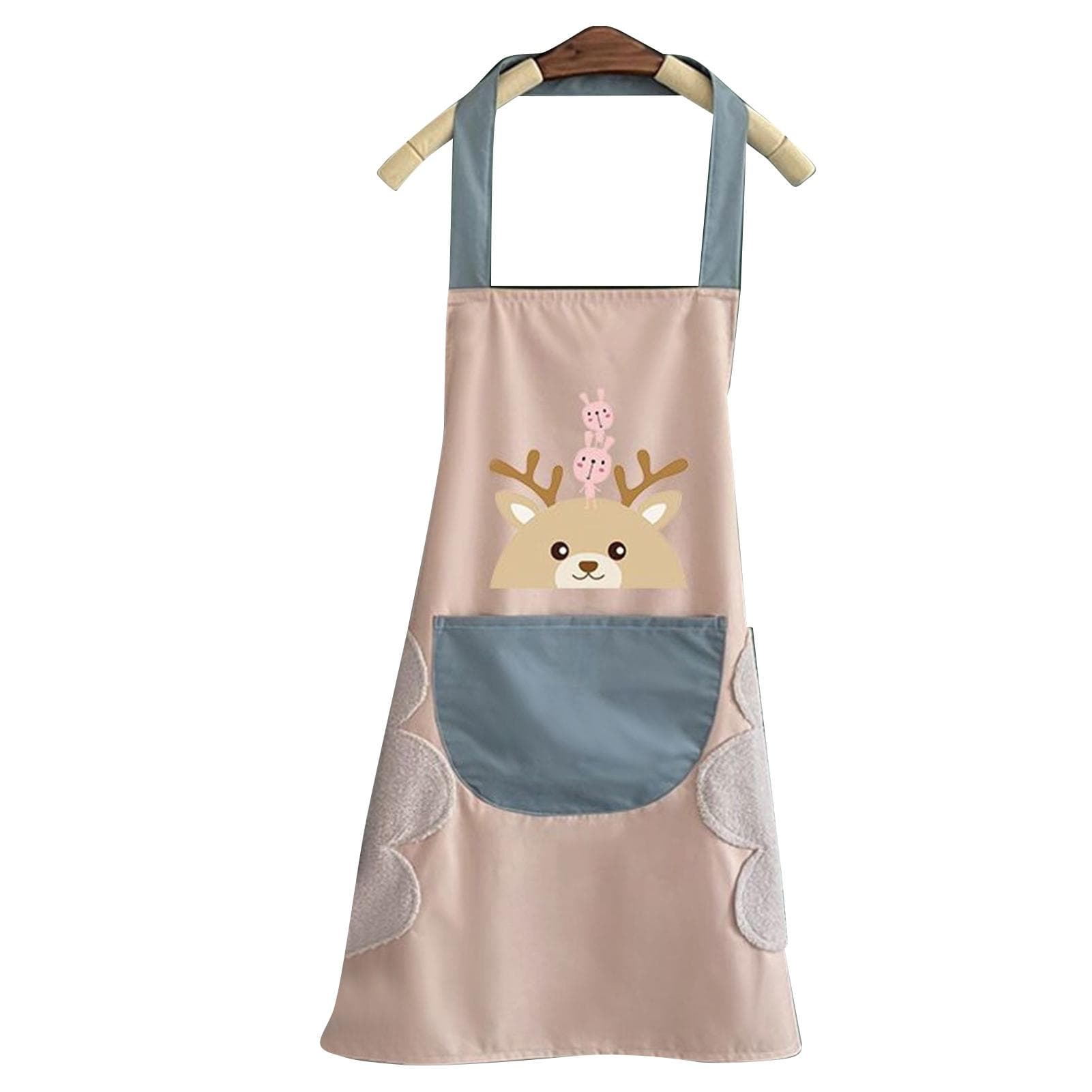 Restaurant Chef Apron Waterproog Oil Proof Easy Cleaning Kitchen Cooking Apron for Home Pink pink