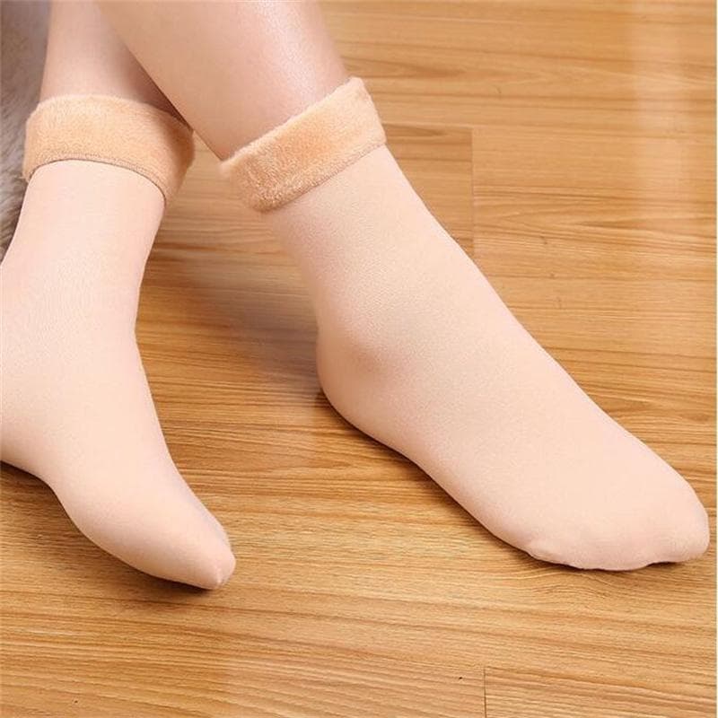 10PC/5PC/1PC Winter Women Socks Seamless Velvet Boots Floor Sleeping Socks Thicken Thermal Wool 10PC beige