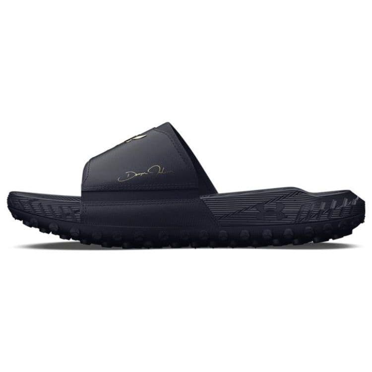 Under Armour Project Rock 3 Slide Midnight Navy Men Sneakers Blue Metallic-Gold 3026034-400 42.5