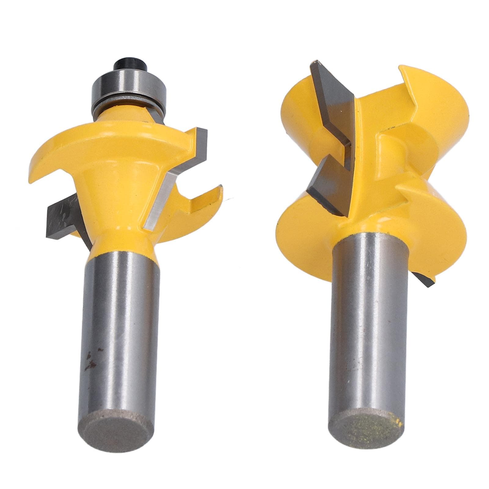 2Pcs 12in Shank Router Bit 120 degrees Tongue and Groove Milling Cutter for Wood Panel Cabinet Box