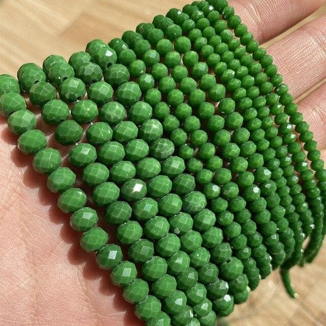 3/4/6/8mm Faceted Round Austria Crystal Beads Shiny Glass Rondelle Spacer Beads for Needlework Jewelry Making Diy Bracelet 15'' 6mm 89-92pcs Beads