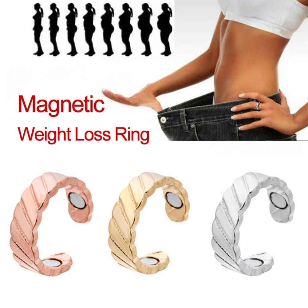 Woven Pattern Ring Magnetic Health Ring Magnet Open Ring Slimming Finger Ring