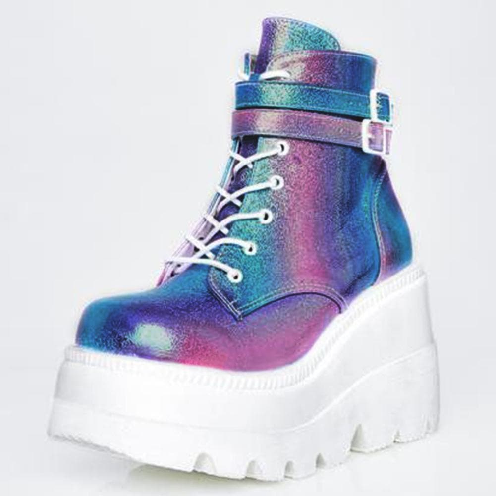 Fashion Fashion Brand Fashion High Platform Boots Women High Wedges Ankle Boots Woman 2024 Winter High Heels Thicken Boots Botas Mujer99 37
