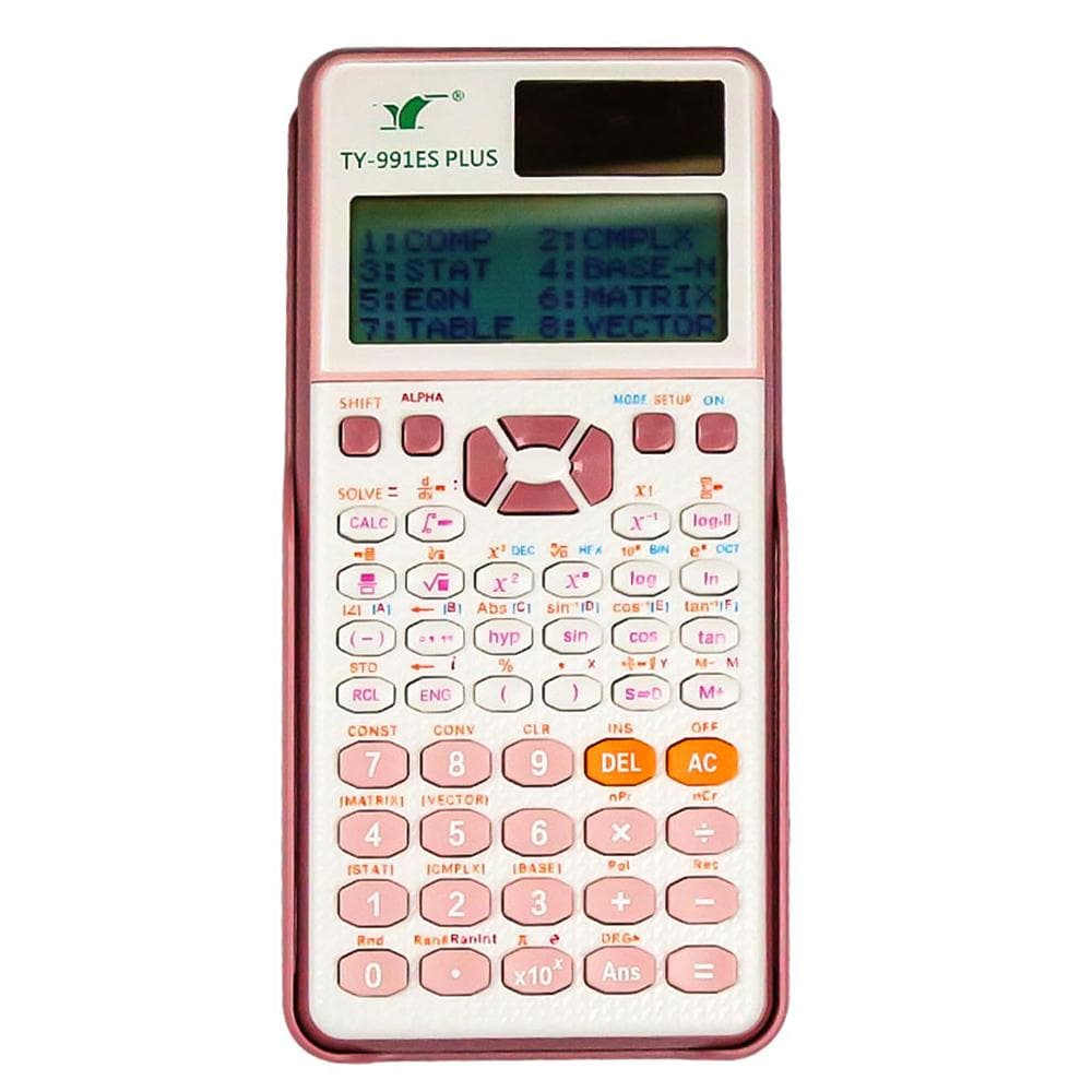 Scientific Calculators Math Calculator with 417 Function HD Dot Matrix Display 96*31) Dual Power pink