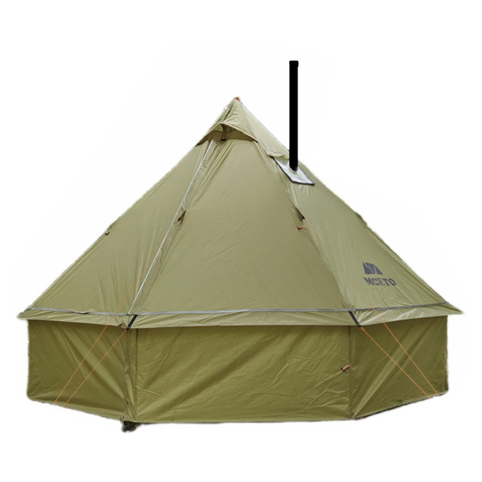 2-4 People Tipi Hot Tent with Stove Jack Camping Pyramid Teepee Tent for Camping Backpacking army green