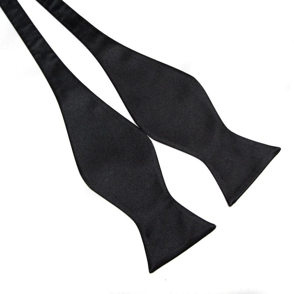 Mens Silk Satin Adjustable Bowties Self Bow Tie Solid Color Vintage Bowtie Men Classic Business Wedding Party Ties Bowknot Gift black