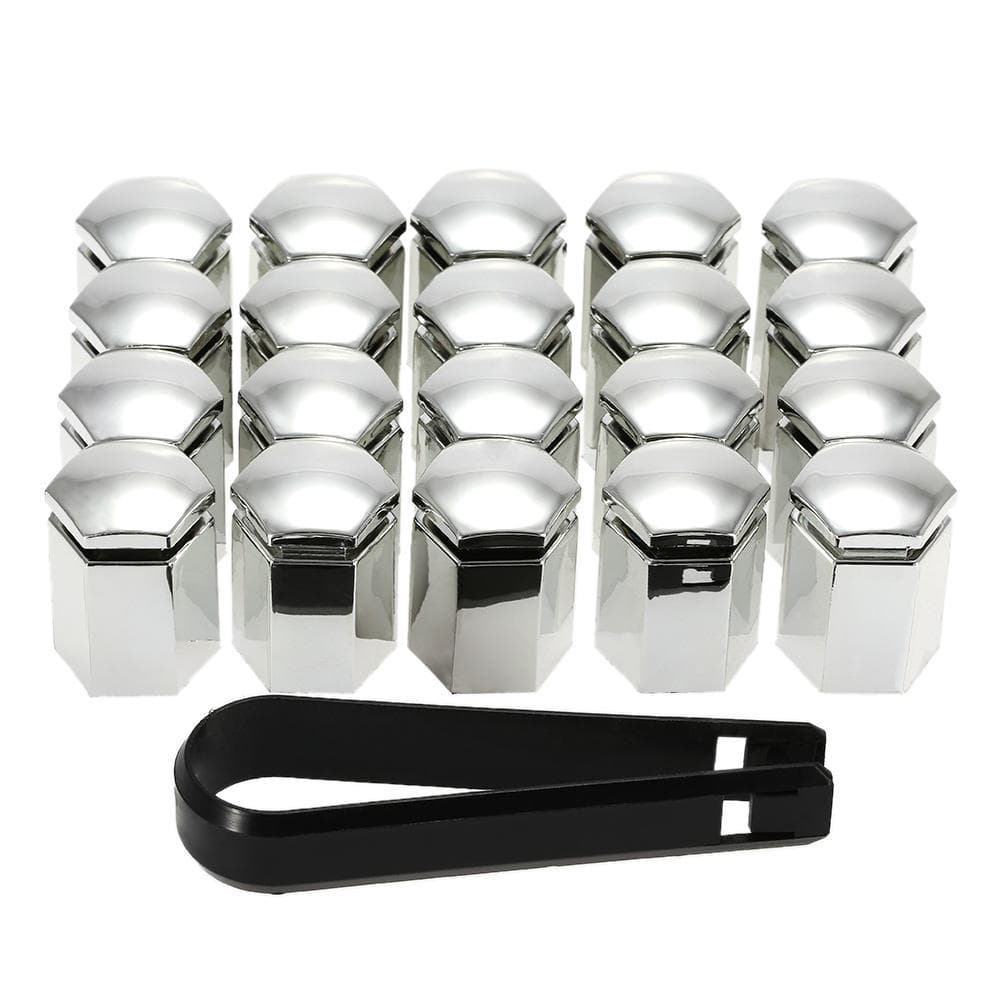 Set of 20Pcs 17mm Car Wheel Nut Bolt Covers Plastic Caps for Vauxhall silver