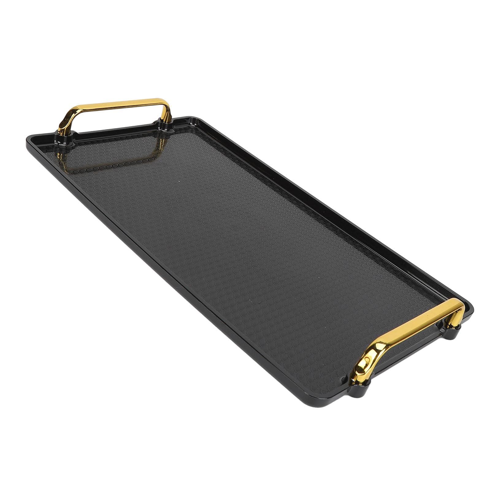 Large Handle Tray Double Ear Plastic Tray Rectangular Stable Multifunctional Tray for Displaying black