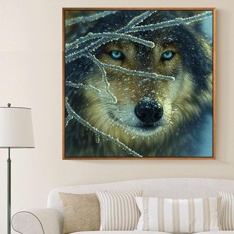 Diy Diamond Painting Wolf Cross Stitch Round Diamond Mosaic Needlework Crafts Full Diamond 30x30