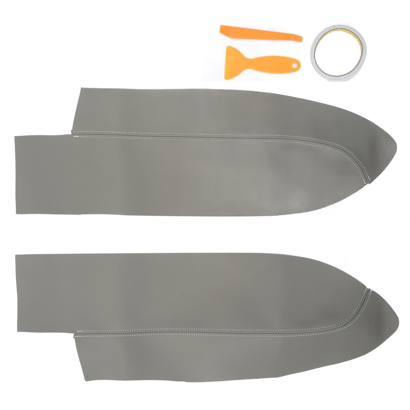 1 Pair Front Door Panel Armrest Cover Microfiber Leather Car Interior Accessories Replacement for gray