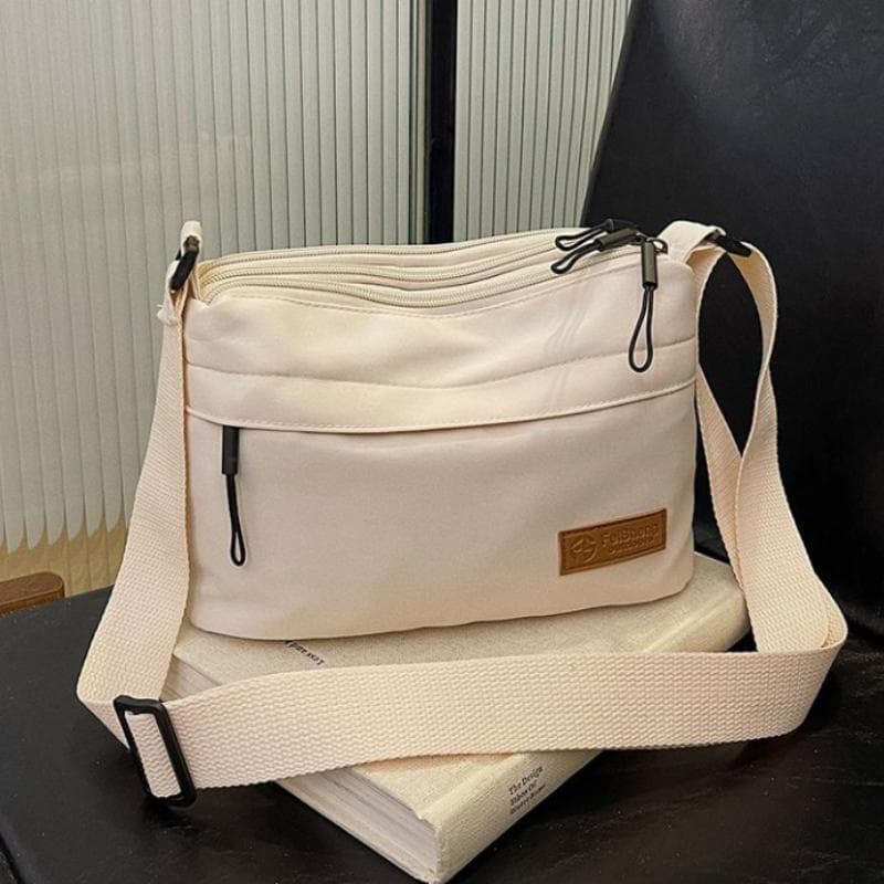 Women Casual Crossbody Bags Nylon Fabric Multi Pockets Small Capacity Hobo Shoulder Bag Spring Latest Fashion Messenger Bag beige