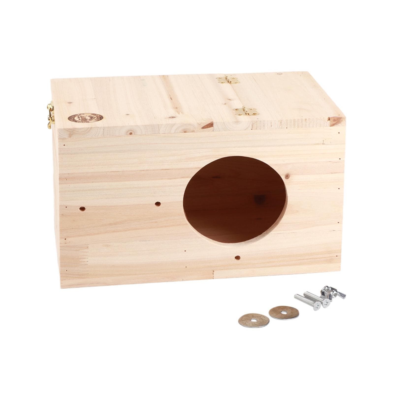 Natural Safety Wood Pets Animal Chinchilla Squirrel Mating Breeding Box Nesting House Cage