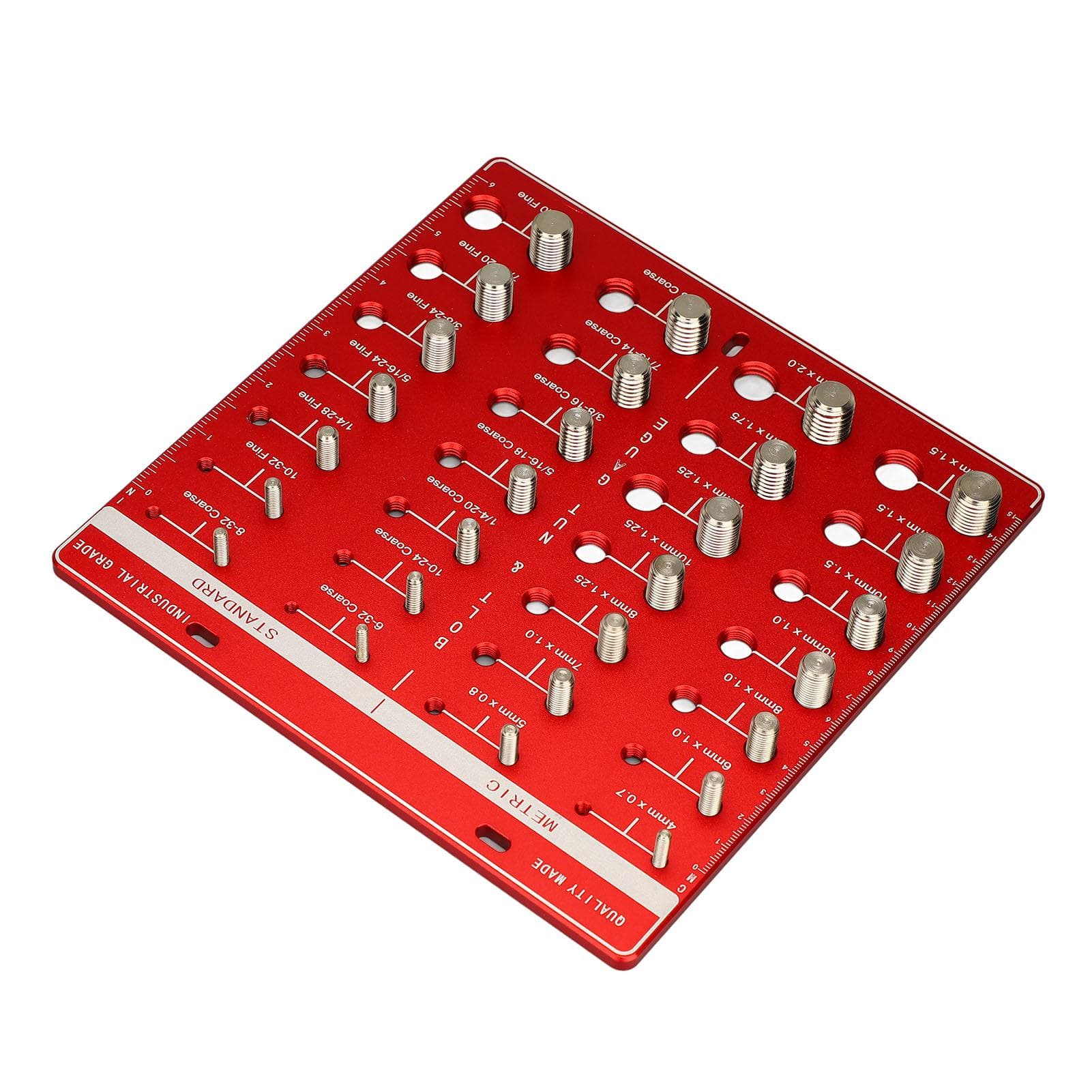 Nut and Bolt Thread Checker 28 Holes Wall Mount Inch and Metric Thread Checker Bolt Nut Identifier