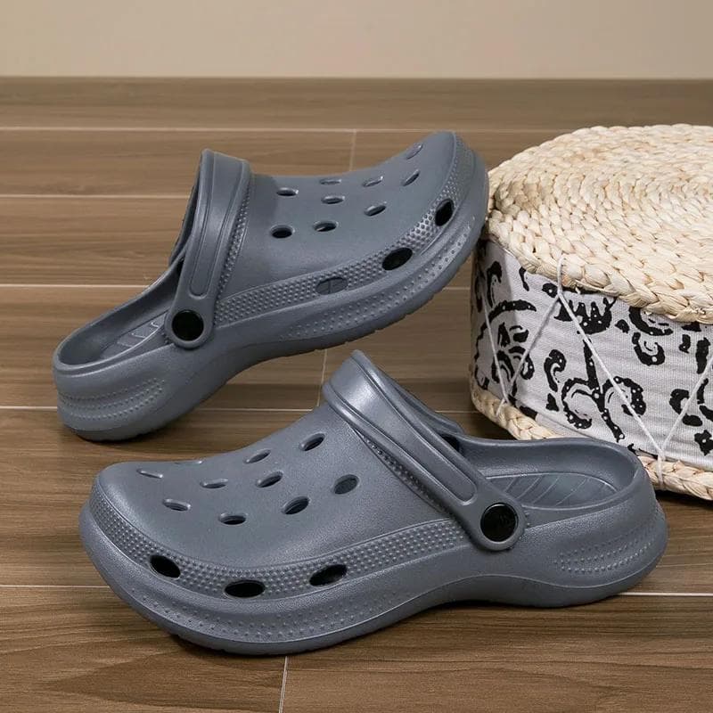 Plus Size 46 47 48 Summer Men Clogs Slippers Men's and Women's Leisure Slides Beach Shoes Home Garden Shoes Outdoor Sandals 47-48 gray