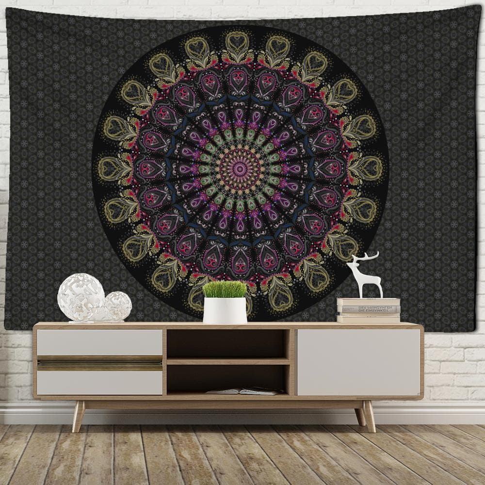 Mandala Tapestry Wall Hanging Bohemian Indian Witchcraft Hippie Psychedelic Room Bedroom Home Art Decor 95x70cm