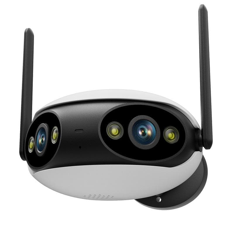 2024 New Dual Lens 180° Wide Angle Panoramic WIFI POE IP Camera Outdoor Human/Car Detect Auto Tracking Security Surveillance Cameras 4MP UK Plug