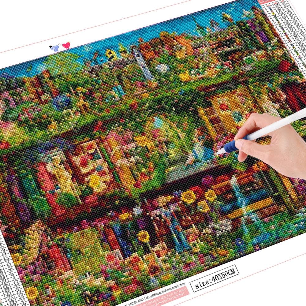 Diamond Painting Fantasy Stones Diamond Embroidery Full Layout Landscape Mosaic Picture Home Decor 20X30CM