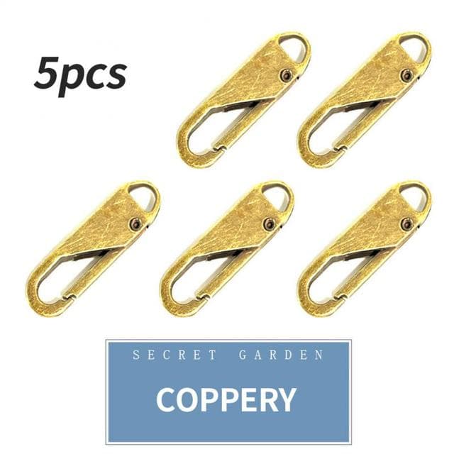 Zipper Slider Puller Instant Zipper Repair Kit Replacement For Broken Buckle Travel Bag Suitcase Zipper Head DIY Sewing Craft 5PCS bronze